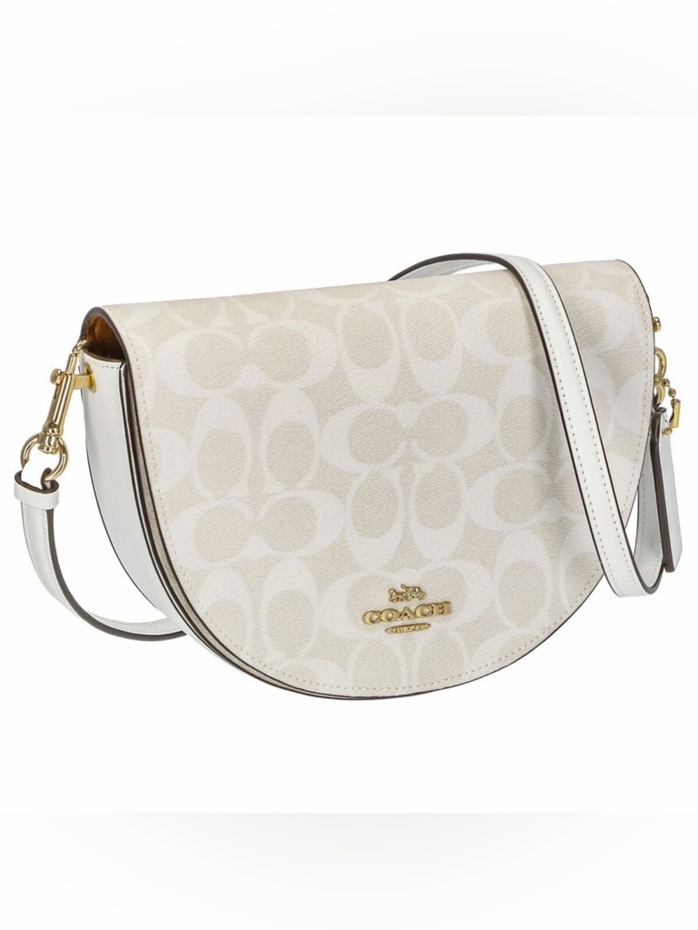 $328 Coach Ellen Crossbody in Signature Canvas/white